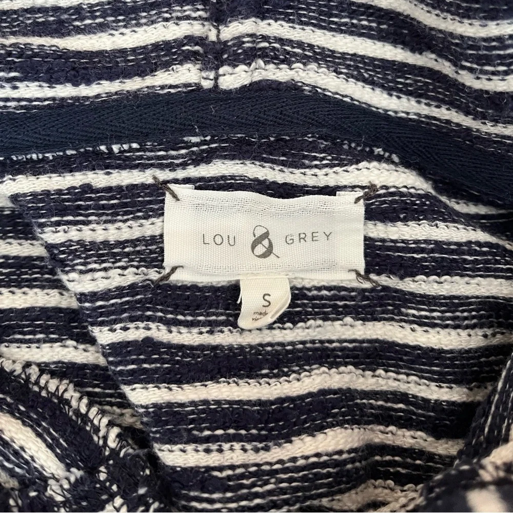 {Lou & Grey} Hooded Swimsuit Cover Up Dress in Blue & White - Womens Small - Picture 7 of 8